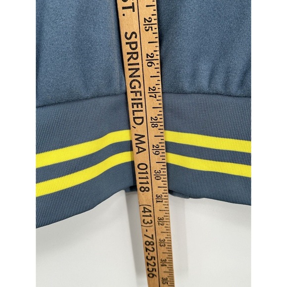 Boohoo Man Varsity Bomber Jacket Limited Edition Mens SZ-2X w/ Patches Blue NWOT - Picture 11 of 13